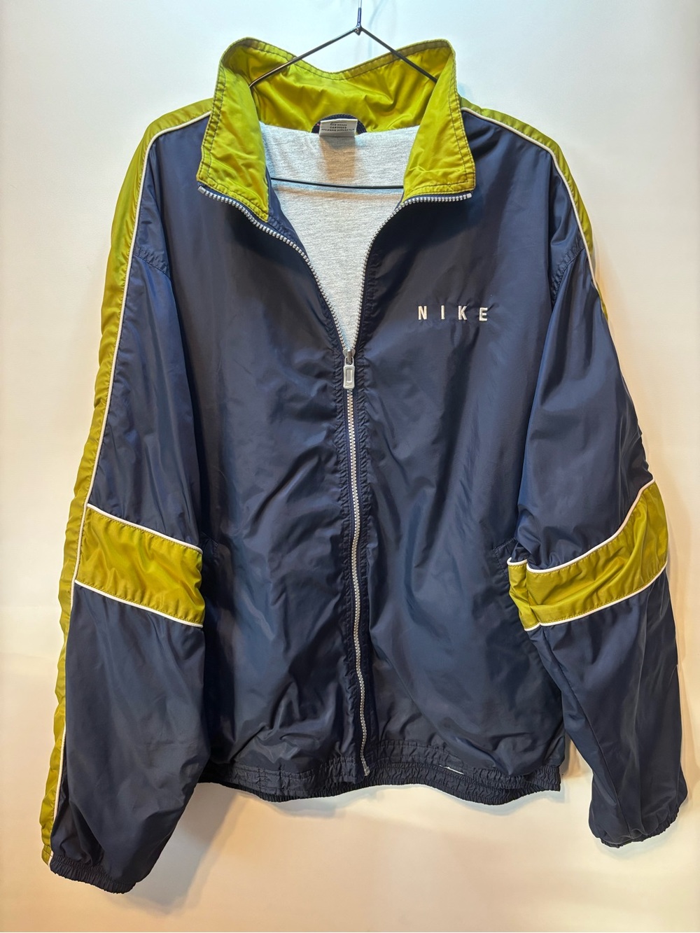 Nike vintage Navy and Lime Green Performance Track Jacket for men